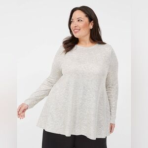 Lane Bryant Swing Long-Sleeve Foil-Detail Tee